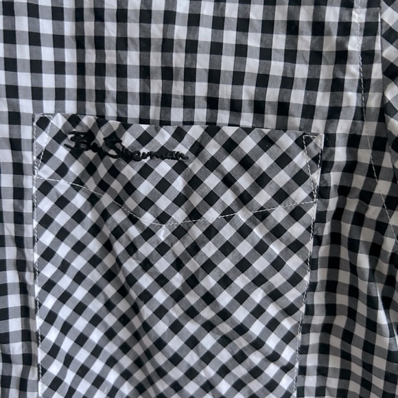 Ben Sherman SS Gingham Button Down Shirt | Medium | Black & White - Picture 3 of 5